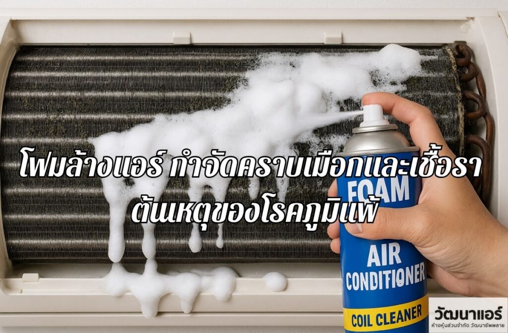 Air conditioner cleaning foam removes slime and mold, the root cause of allergies.